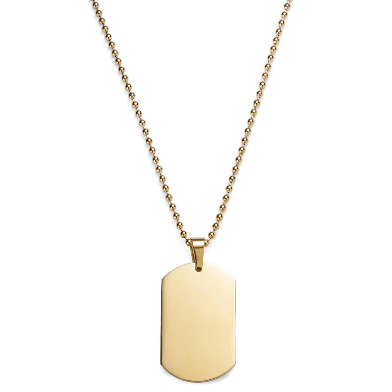 Goldfarbene Dog Tag Halskette für Männer - Dog Tags
