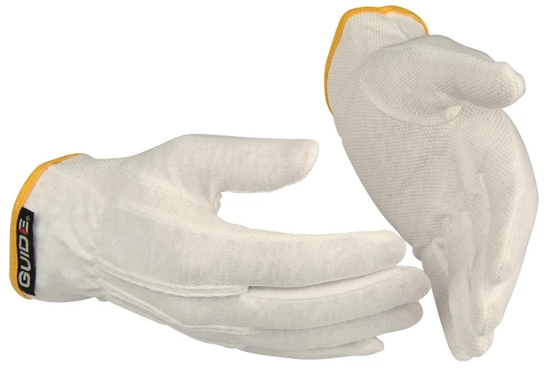 Guide Gloves 549 Handske bomull, tunn, PVC 8, Arbetskläder