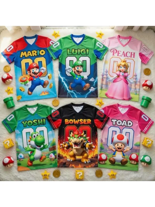 AliExpress - Neues Cartoon Super Mario Lässiges Sommer-Kurzarm-T-Shirt Modisches Herren-Kurzarm-T-Shirt Rollenspiel-T-Shirt Familien-Partnerlook