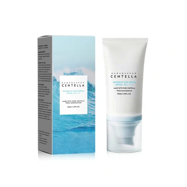 1 tuubi SPF 50+ aurinkovoidetta: Sisältää Centella Asiatica -uutetta, tarjoaa tehokkaan UV-suojan – vesipohjainen koostumus.