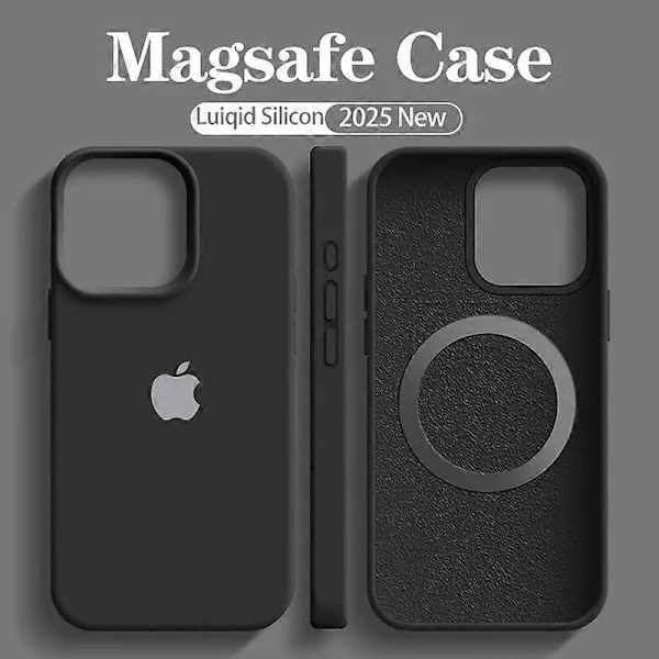 Original Magsafe Flytende Silikon Mykt Deksel til Apple iPhone 16 15 14 12 13 Pro Max Trådløs Lading Med Logo 16 Magnetisk Deksel