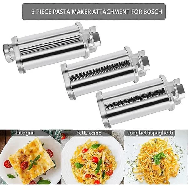 Pastarulle-tillbehör för Bosch köksmixer, pastaplattsrulle, spaghetti- och fettuccine-skärare M
