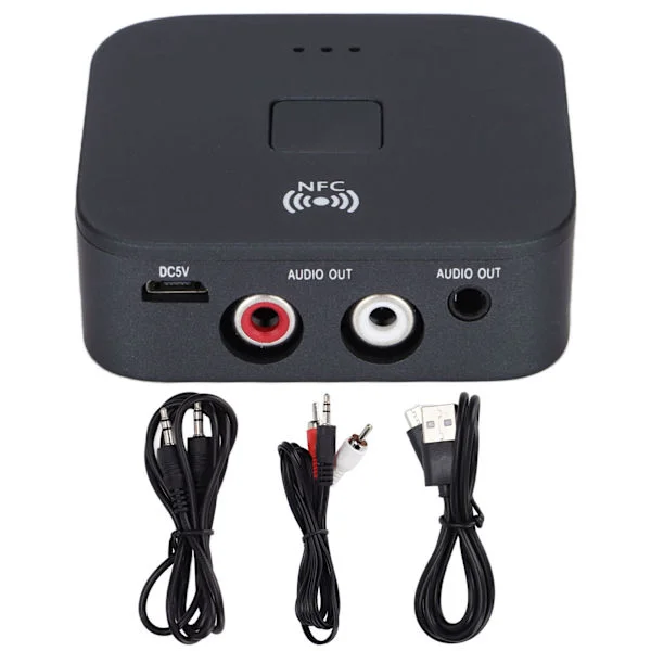 Bluetooth 5.0 RCA Audio Receiver Trådløs Adapter 3.5mm Port til Bil Audio Hjemme Stereo Hovedtelefon Teatersystem