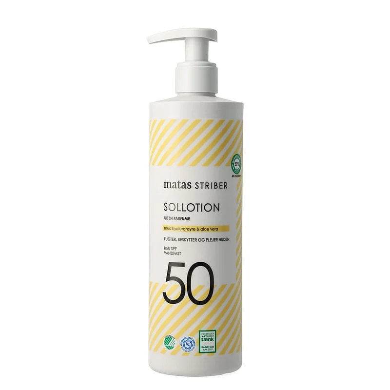 Spar 25% • Køb 2, Matas Striber Sollotion SPF 50 Uden Parfume 400 ml, Hudpleje, Solcreme, Solcreme Til Ansigtet