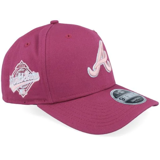 New Era - Rojo adjustable Gorra - Atlanta Braves World Series 1995 9FIFTY Dark Red Pre Curved A-Frame Adjustable @ Hatstore