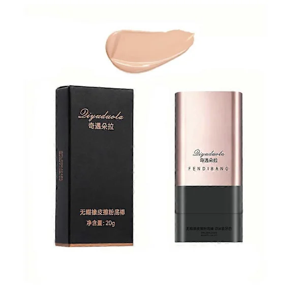 2-i-1 Lyxigt Anti-rynk Foundation Stick, Flawless Eraser Foundation Stick med Borste, Contour Stick Foundation Face Stick, Makeup Eraser Foundati