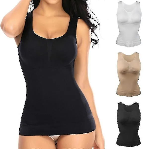 Tummy Control Camisole for Women Shapewear Tank Tops with Built-in Bra Smoothing Compression Top Vest Seamless Body Shaper