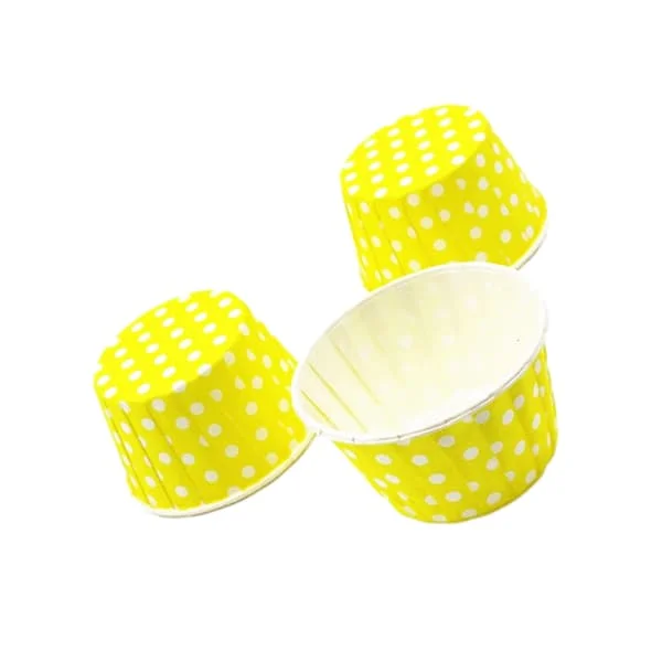 50-pack Glassbägare Dessertskålar för Fryst Yoghurt Cupcake Tårta Prick/Gul