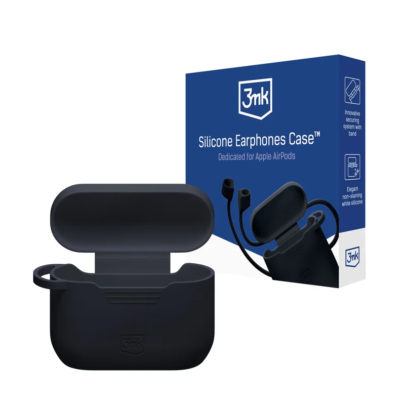 3mk Silikoni AirPods-kotelo AirPods Pro 3:lle - musta