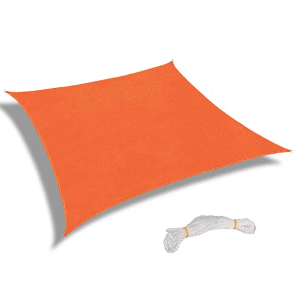 Oranssinpunainen suorakulmainen polyesteri Oxford-kangas aurinkovarjo 2,5x2,5 m takapihalle, patiolle, puutarhaan, kannelle