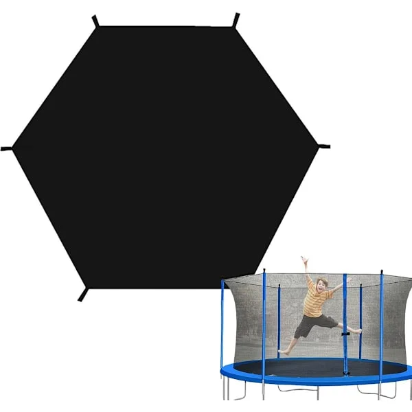 1 stk. - Trampoline solskjermingsnett - Solskjermingsbaldakin - Sammenleggbar - Svart - 3,04 meter - Passer for trampoliner med 6 stolper