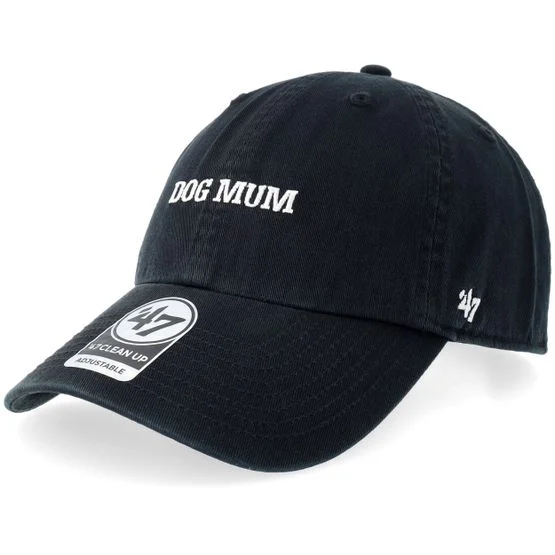 47 Brand - Svart unconstructed Caps - Base Runner Clean Up Cap-Phrase Black Dad Cap @ Hatstore