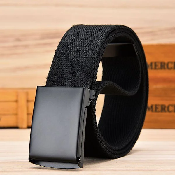 Cut to Fit Canvas Web Belt with Military Style Buckle