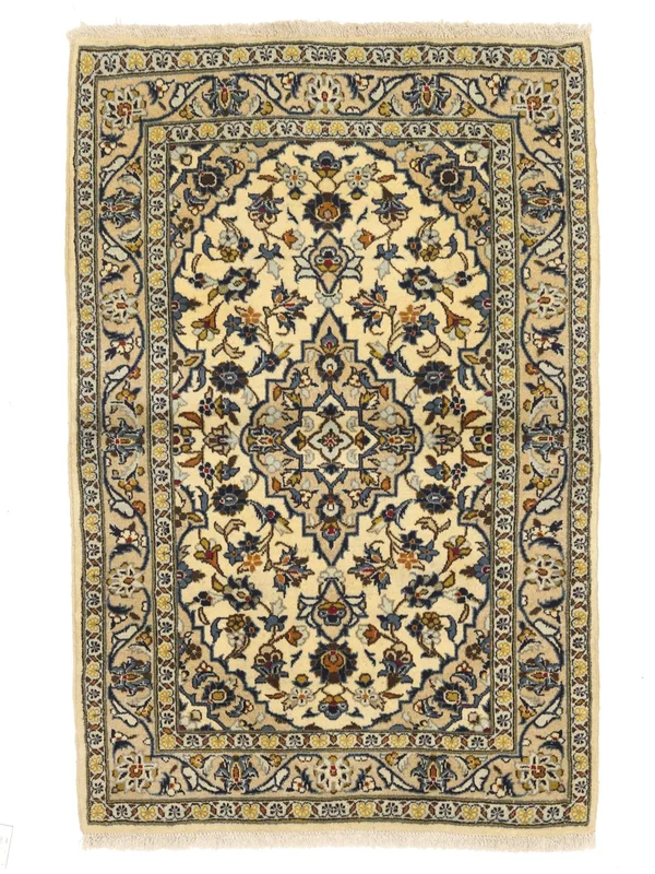 100X150 Tapis Kashan D'orient Orange/Marron (Laine, ) Carpetvista