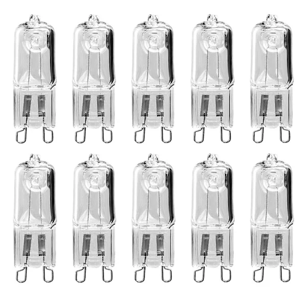 10-pack G9 halogen bulbs 18W warm white light for pendant lamps and table lamps[ZHE]