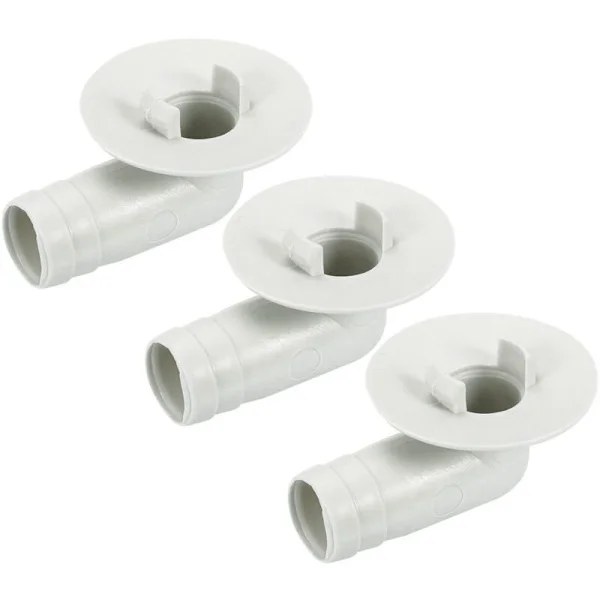 AIMOONSA Air Conditioner Drain Hose Connector, 17mm, Elbow Pipe Fitting, Replacement Part, Accessory for Mini-Split Window AC. Beige, 3-Pack