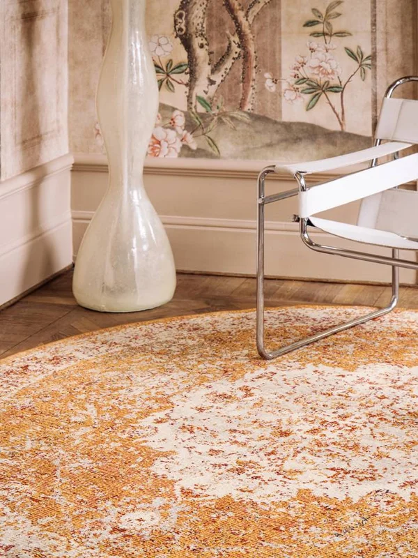 Medallion Nadia Orange Round Oeko-Tex Rug