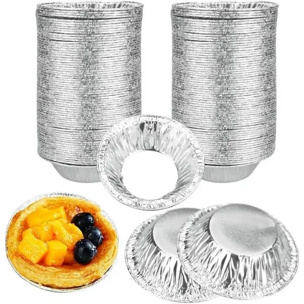 300 stk engangs aluminiumsformer for paier, eggepaier, aluminiumsfolieformer, mini, non-stick, for baking av bakverk, cupcakes, puddinger, gelékaker