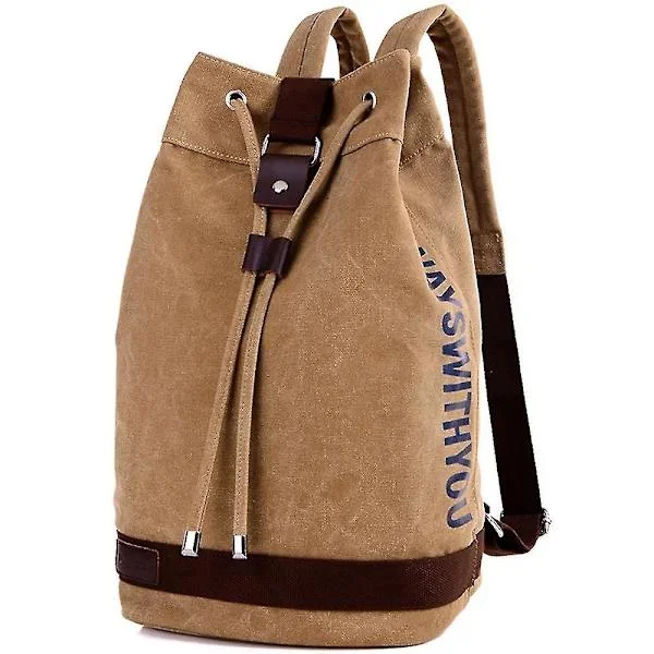Brev Lerret Bag, Snor Ryggsekk, Herre Ryggsekk for Utendørs Reise (Khaki)