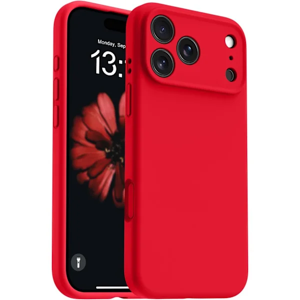 17-tommer telefoncover, kompatibelt med Magsafe ultratyndt cover, blød flydende silikone stødsikkert etui (rød, iPhone 17 Air) Rouge iPhone 17 Air