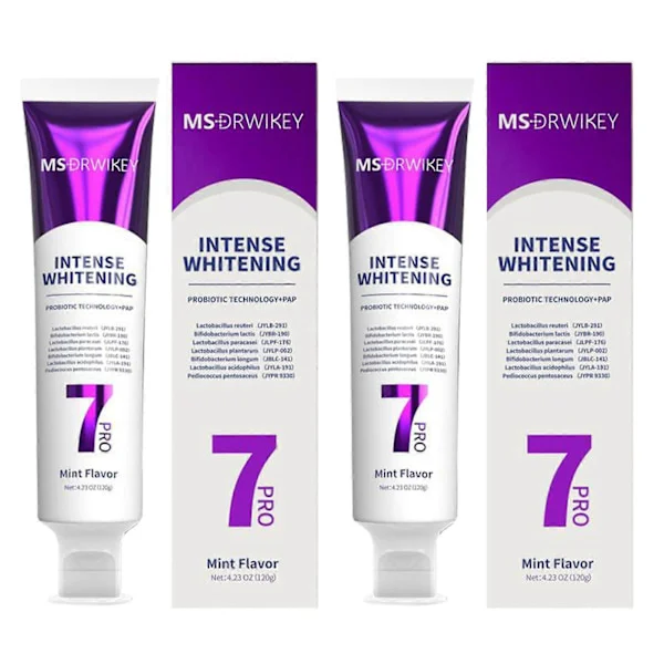 1-3 stk 7 Pro Intenses Whitening Tannkrem 7-Pro Intensives Tannkrem Probiotika Hvitgjørende Tannkrem med 7 Probiotika