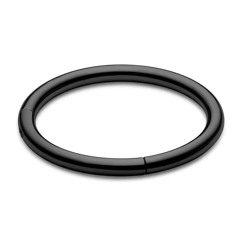 Piercing aro de titanio negro de 10 mm para hombres - Joyas para piercing en el labio