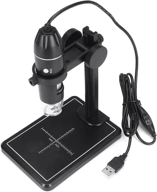 Mikroskop 1600x 3in1 USB Digitalt Mikroskop Bærbart Elektronisk Mikroskop (SVART)