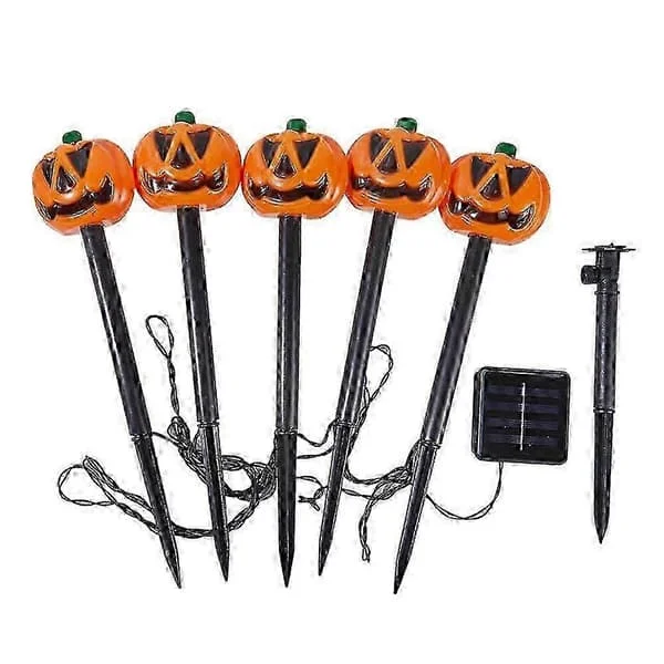QQ-5 stk Halloween Gresskar Ganglys - Markspyd Halloween Utendørsdekorasjoner Gresskar Halloween Dekor for Gård Plen Hage
