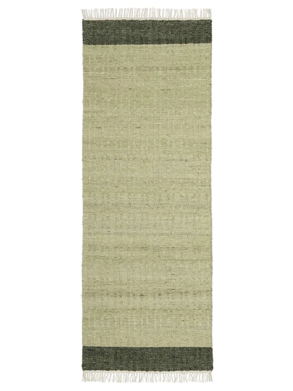 Alesso 80X250 Piccolo Verde Chiaro/Verde Scuro Passatoia Tappeto Di Lana