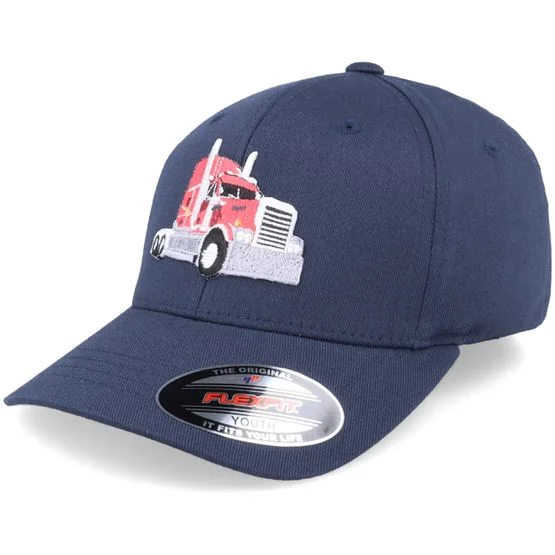 Kinder Kiddo Cap - Blau flexfit Cap - Semi Truck Navy Blue Stretch Fit @ Hatstore