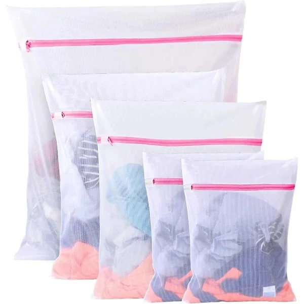 /EA/(1XL+2L+2M) 5-pack Laundry Bags, Washing Bags, Laundry Nets, Mesh Laundry Bag for Underwear, Blouse, Socks, Lingerie