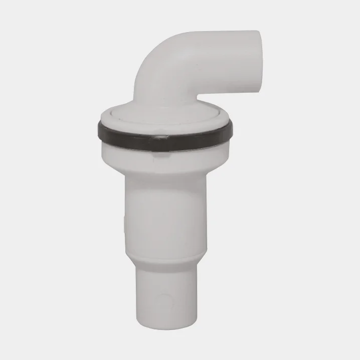 Backventil 90° Lalizas, plast, 19 mm (3/4") slang / 25 mm (1") slang till 25 mm (1") slang