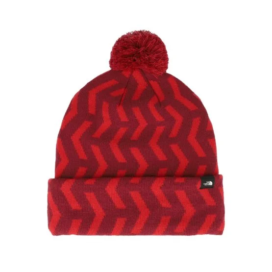 The North Face - Kids Ski Tuke Red Pom Pom Red Beanie - @ Hatstore