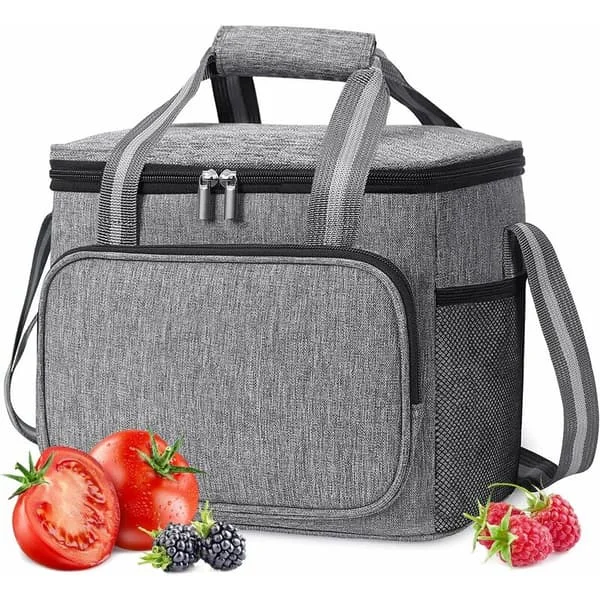 15L Isolerende Bag, Isolerende Myk Kjøler, Sammenleggbar Piknik Bag, Stor Kapasitet, Vanntett, Kjølt Bag for Måltider, Lunsj, Kontor, Skole, Piknik