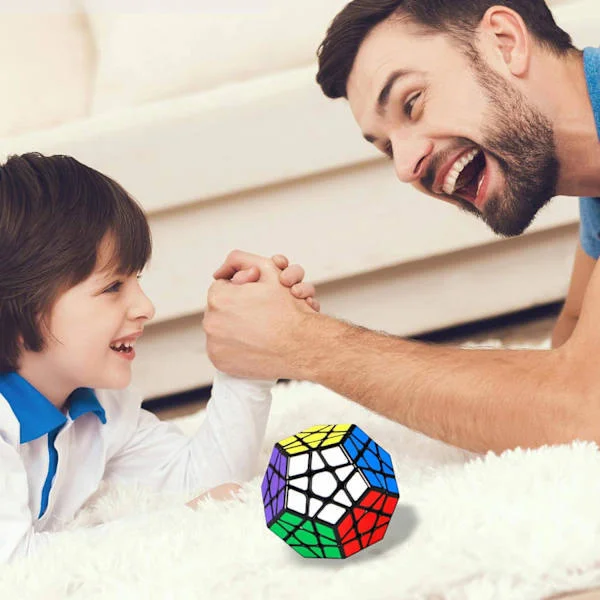 Rubiks Kub 3x3, 3x3 Dodekaeder Speed Cube, Pussel Speed Cube för Barn och Vuxna, Svart
