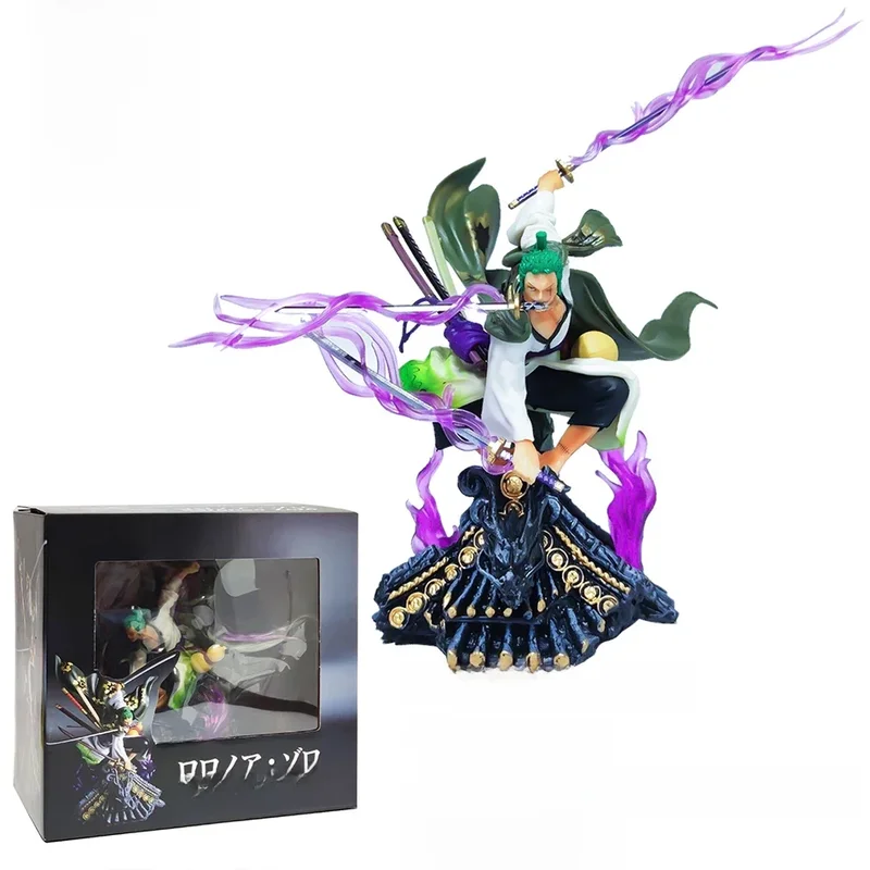 AliExpress - 22CM Anime One Piece Action Figure Dach Sauron Drei Messer Fluss Zoro mit Box PVC Sammlung Statue Modell Figur Spielzeug junge