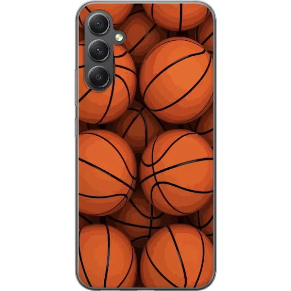Kompatibelt Mobilskal till Samsung Galaxy A05s Mönster med basketbollar i orange och svart, sportigt och energifyllt motiv