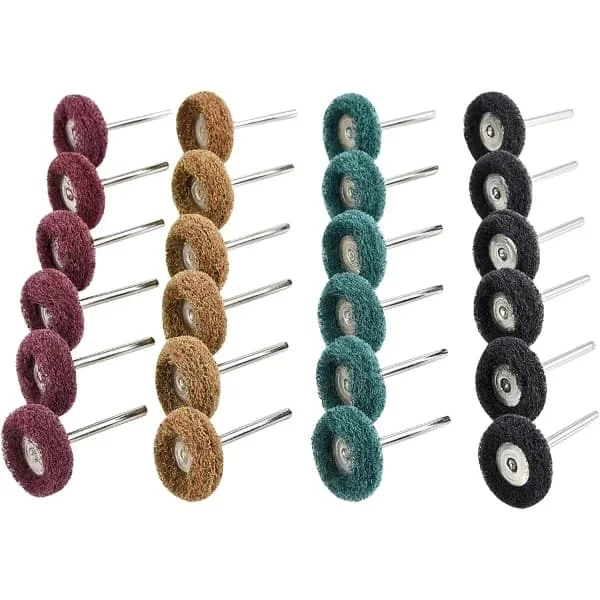 40 st 25 mm slipande polerskivor, poleringstillbehör för Dremel roterande verktyg - Brun 80 Korn / Grön 150 Korn / Röd 240 Korn / Svart 300 Korn