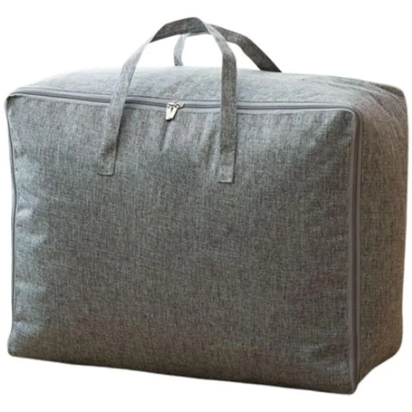 Opbevaringspose til dyner, XXL, grå, 70x50x30, til tæpper, puder, dyner