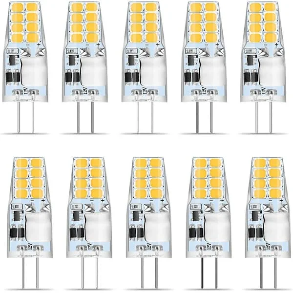 G4 LED Varmvit, 10 G4 LED-lampa 12v, 3w Varmvit 3000k 16x 2835 Smd Ersätter 35w Halogenlampa, Flimmerfri, G4-lampa 350 Lumen, 360 Graders Ljusvinkel
