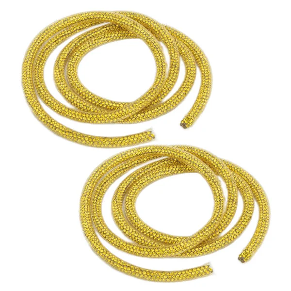 2 Pieces Rhinestone Trim 6mm/0.2in DIY Sewing Decoration Clothing Accessories for Wedding Dress Yellow Mesh Lemon Yellow Rhinestones