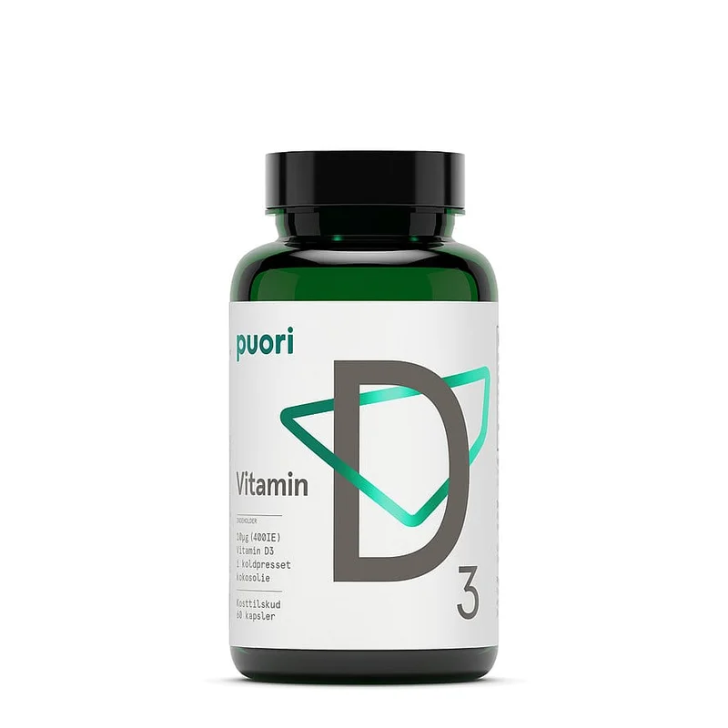 Spar 25% • Køb 2, Puori Vitamin D3 10 mcg 60 kaps., Helse & Madvarer, Vitaminer, D-vitamin