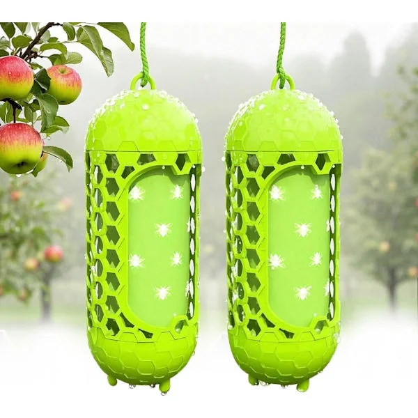 Utomhushängande getingfällor, geting- och snickarflugfällor, utomhus träbiklämmor, återanvändbara för trädgårdsterrass, camping och picknick (2-pack)