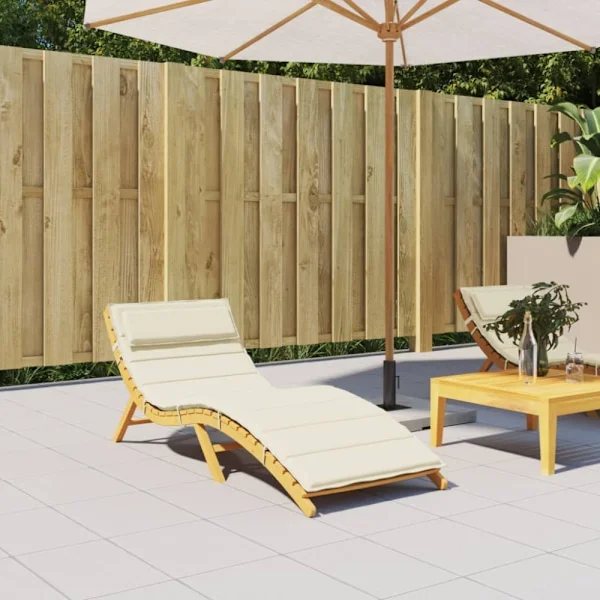 Dyna till solsäng gräddvit 180x60x4 cm oxfordtyg