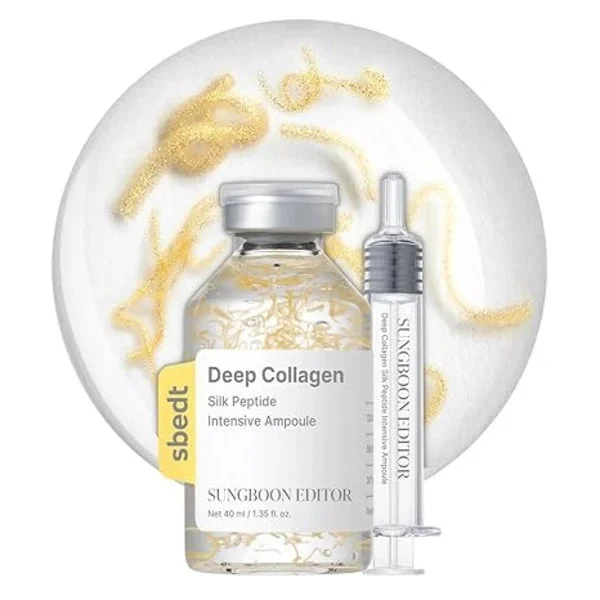 SUNGBOON EDITOR Collagen Silk Peptide Intensive Ampoule, Copper Peptide Facial Serum, contains collagen and peptides, 40ml silk peptide