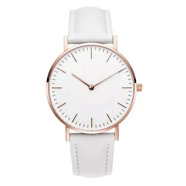 Luksus Rosa Guld Ur Dame Armbåndsure Top Mærke Damer Casual Quartz Ur Stål Dame Armbåndsur Montre Femme Relogio Læder Hvid