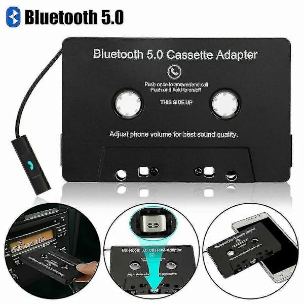 Bilstereo Bluetooth Kassettmottaker Båndspiller Bluetooth 5.0 Kassett Aux Adapter
