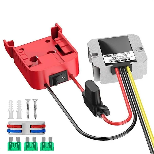 För Milwaukee Adapter Gäller Milwaukee 18V Litiumbatteriadapter + DC-DC Buck (12V,10A,120W)