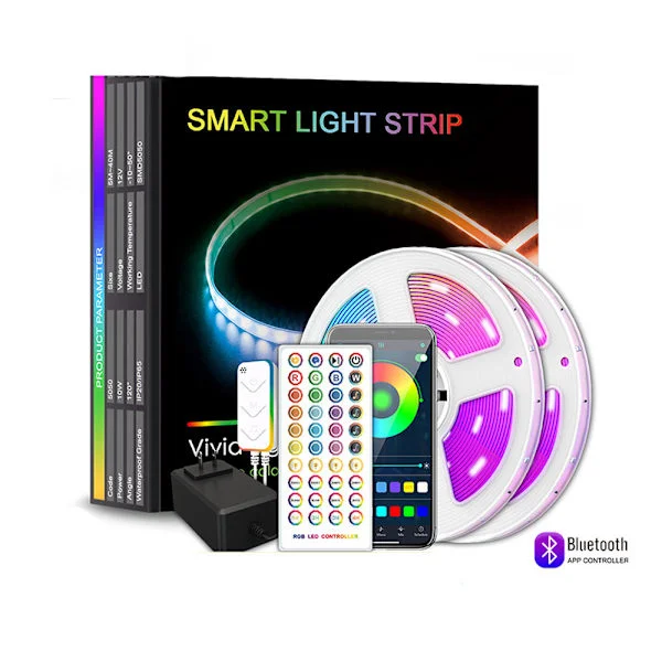 [RM] Bluetooth RGB LED Strip - 30m/40m Roll, Music Controlled Light Strip, Smart APP & Remote Control, 12V, Dimmable