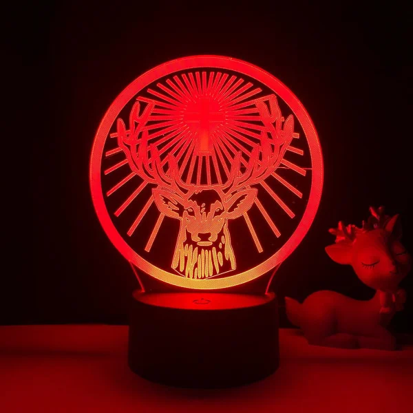 Jagermeister Natlampe med 16 Farver og Fjernbetjening 3D Illusion Lampe Børneværelse Dekorativ Festlig Lys -- Sort Sæde
